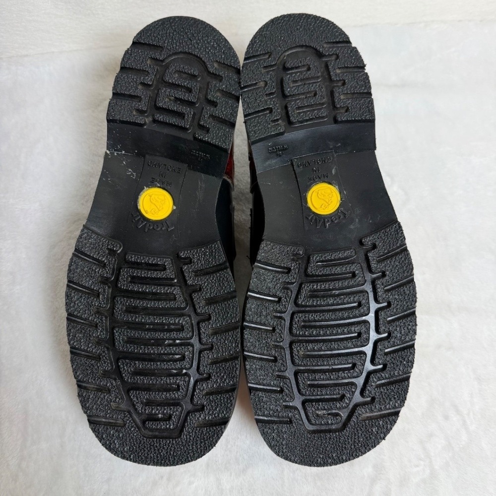 Tredair Mary Jane Flats Size 8 Women Black Flame Leather Alt Grunge Punk England - Picture 3 of 16